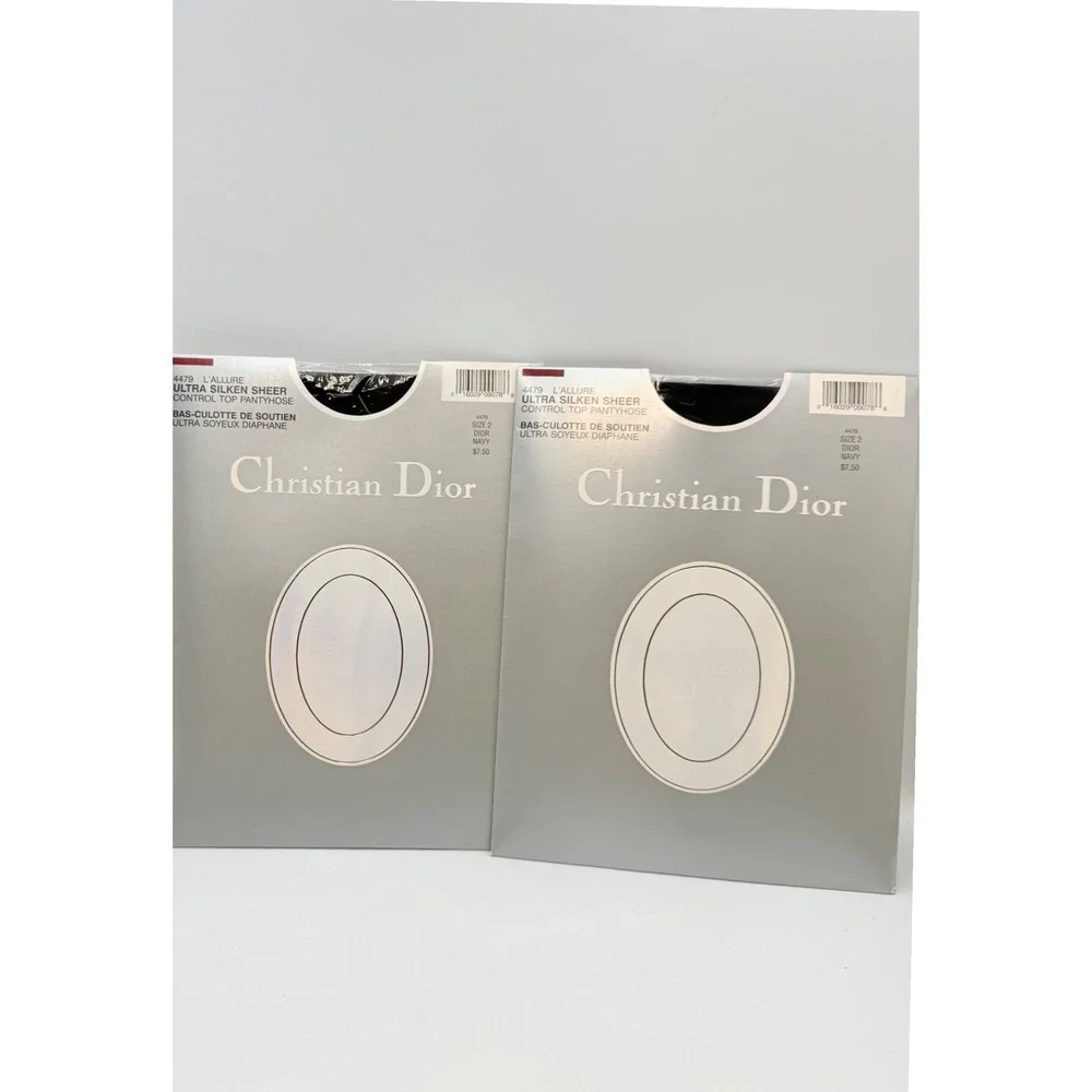 Christian Dior 2 Pack L'Allure Ultra Silken Sheer Control Top Pantyhose Navy